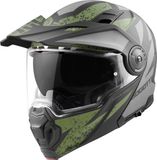 Bogotto FG-102 Safari Fiberglas Enduro Helm Zwart Grijs Groen Maat XS