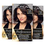 L'Oréal Paris Préférence 3.12 Intensieve Koele Donkerbruin Permanente Haarverf Set van 3