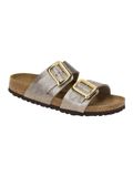 Birkenstock Sydney Cushion Buckle Birko-Flor Narrow Dames Slippers Maat 42 Bruin