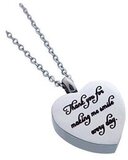 Ashanger hart thank you staal zilverkleurig 2.5cm