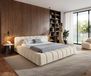 DELIFE Cadre de lit rembourré Cutio 180x200 cm tissu peluche beige