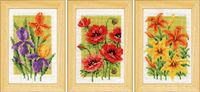 VERVACO Borduurpakket Kruissteek KleinZOMERBLOEMEN SET VAN 3