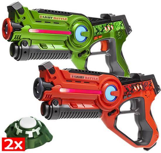 Light Battle 2 Active laserguns oranje/groen + 2 Lasergame Targets
