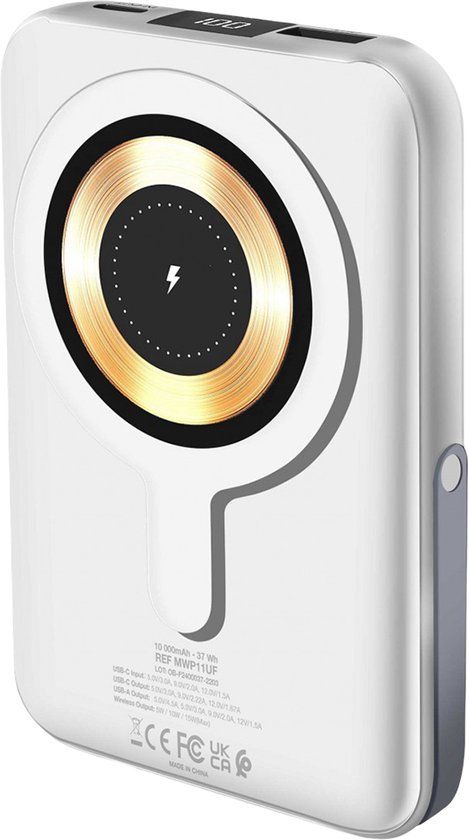 Urban Factory Magnee Power 10000 mAh Draadloos opladen Wit