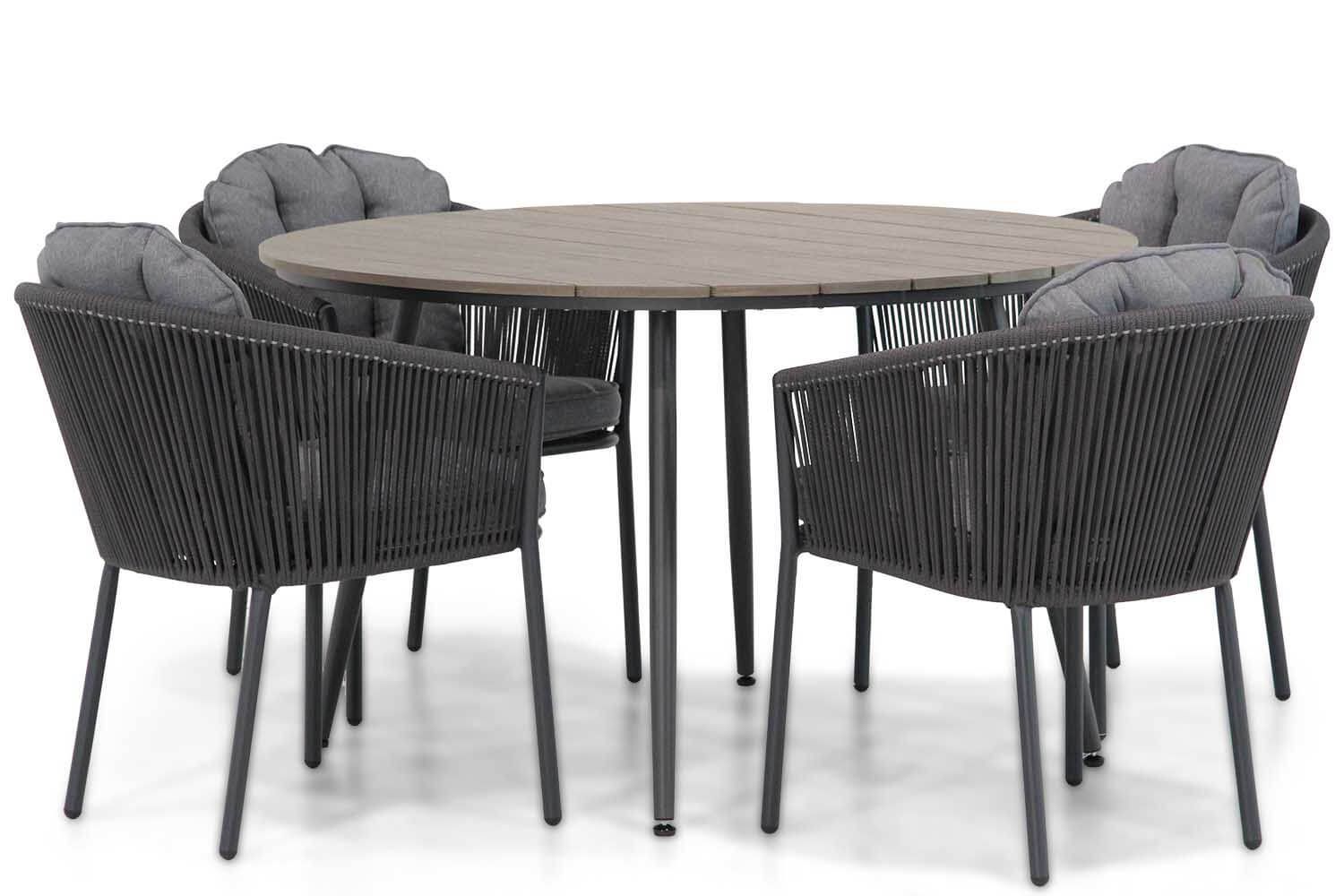 Santika Furniture Novita/Matale 125 cm Rond Dining Tuinset 5-delig - 7434226170163