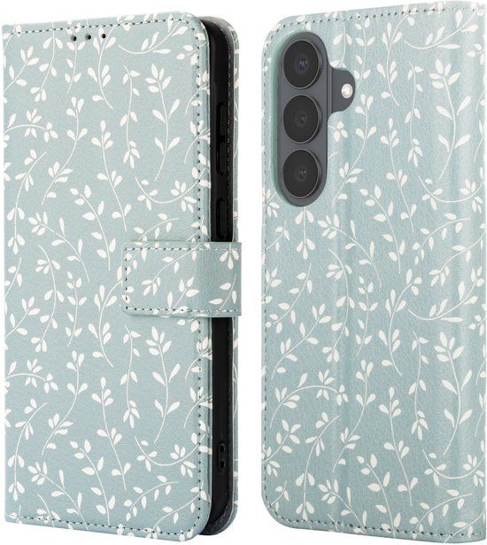 imoshion Design Bookcase smartphone - Geschikt voor Samsung Galaxy S26 - Smoke Green Flowers