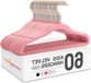 Merkloos 60 stuks kleerhangers kind fluweel (35,5 cm breed) - roze, antislip et peu encombrant avec crochet pivotant pour 3-15 ans