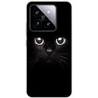 Xiaomi Siliconen hoesje - Compatibel met Xiaomi 14 Pro - ontwerp yeux de chat