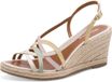 Tamaris Dames Plateau Sandalen Wit Leer Sleehak 5-7 cm Maat 41