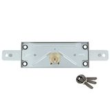 Amig Roldeurslot - 15 mm cilinder - Messing en staal - Zilver - Rechte rand met 3 vernikkelde sleutels - Beveiliging voor garages en bedrijfspanden