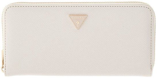 GUESS Gilda SLG Zip Around Wallet Cream White