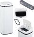 Relaxdays Prullenbak met Sensor - 50 Liter - Staal - Wit
