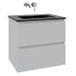 Saniclass Chaci Badkamermeubelset - 60x45x55cm - keramische wastafel mat zwart - 1 wasbak - zonder kraangat - 2 lades - mat wit