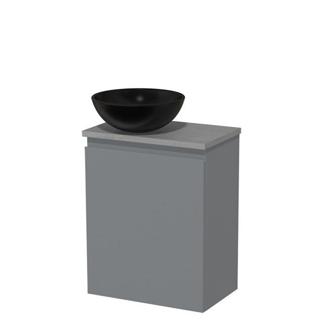 Maxaro Toiletmeubel met Waskom Keramiek Modulo Middengrijs Greeploos 41 cm Lichtgrijs Beton Blad