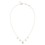 GUESS Secret Garden 16-18" Flower Charms Necklace Yellow Gold
