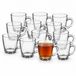 Secret de Gourmet Koffie / thee glazen met oor - set 18x stuks - transparant glas - 340 ml