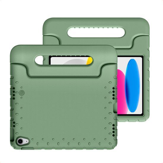 imoshion Tablet Hoes Kinderen - Geschikt voor Apple iPad 11 2025 A16 / iPad 10e generatie (2022) 10.9 inch - Kidsproof Kinder Hoes - Olive Green