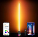 NEEWER NF06 Smart LED-vloerlamp, 1500lm RGBWCW-vloerlamp compatibel met Google Assistant Alexa, APP/AI-ontwerp/muzieksynchronisatie/sfeerverlichting met 16 miljoen kleuren voor gaming