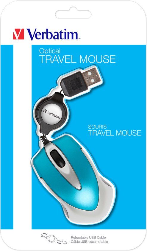 Verbatim Go Mini USB muis - Caribisch blauw