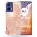 Cokitec Versterkte hoes voor Motorola G85 5G roze marmer textuur