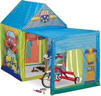 Relaxdays speeltent garage - kindertent autogarage - tent kinderkamer - met afdak