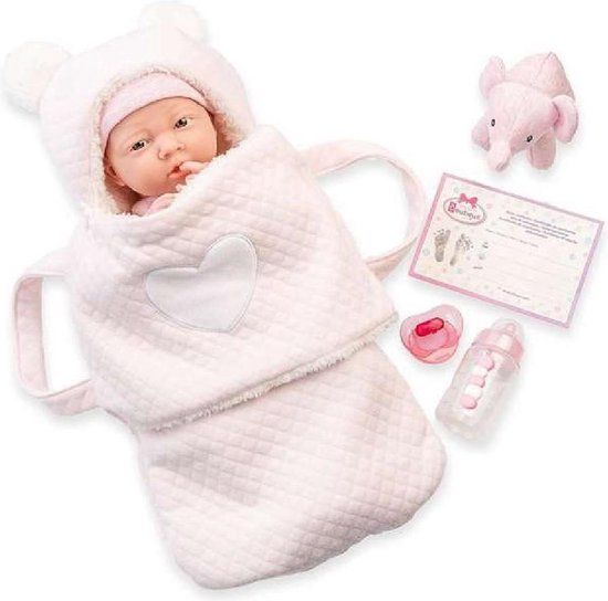 JC TOYS La Newborn pasgeborenen - 38 cm - zacht lichaam - roze - 1-2 mnd