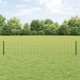 VidaXL Euro-hek met palen 10 x 0,4 m pvc-coated staal groen mesh