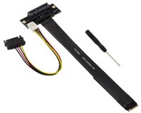 KALEA-INFORMATIQUE Riser Gen 4.0 Adapter voor M2 M Key Slot naar PCIe x4 vrouwelijke poort, lengte 20 cm. Loodrechte oriëntatie en Gen4 8GB/s doorvoer