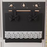 PETTI Artigiani Italiani - Elegante ovenhoes, shabby chic ovendeken in effen kleur met Sangallo kanten ruches en strikken, katoenen ovendeken, ovendeken 50 x 42 cm