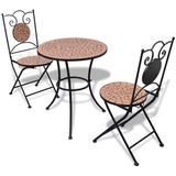 vidaXL Bistroset 3-delig Keramische Tegel Terracotta