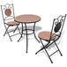 vidaXL Bistroset 3-delig Keramische Tegel Terracotta