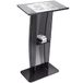 VEVOR Conferentiestandaard, 68,5 x 33 x 120 cm, presentatiepodium, acryl, schuin vlak met opbergplank, kroonluchter, staand, voor presentatie, receptie, kantoor, school, kerk, restaurant, zwart