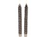 Anna's Collection bougies LED - 2x st - argent - brillant - 25 cm - swirl - flamme 3D