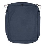 Classic Accessories Montlake Water-Resistant 21 x 25 x 5 Inch Rectangle Outdoor Seat Cushion Slip Cover, Patio Furniture Chair Cushion Cover, Heather Indigo Blue