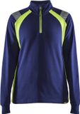Blåkläder Dames sweatshirt halve rits Visible 3403-1158 - Marine/High Vis Geel - M