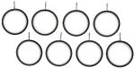 Bulk Hardware BH03204 stille metalen staafring met vast oog - zwart (verpakking van 8)