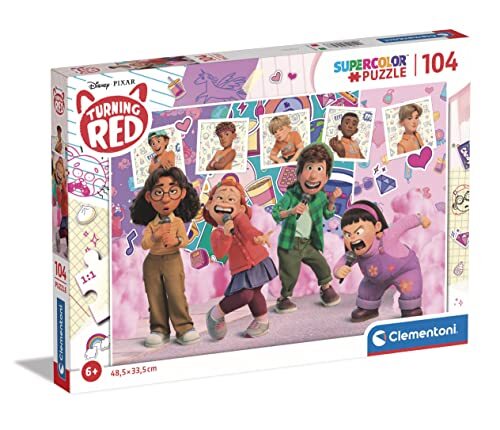 Clementoni Supercolor Disney Pixar Turning Red-104 stuks kinderen 6 jaar, puzzel cartoons, gemaakt in Italië, meerkleurig, 25747