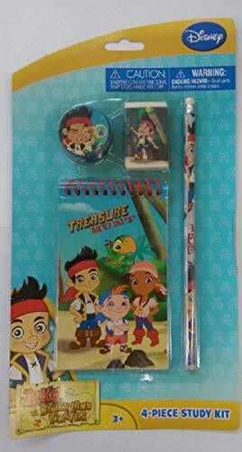 Disney Jake and the Never Land Pirates 4-delige studiekit, schoolcadeauset, schoolbenodigdheden met Note Pad, Potlood, Eraser & Sharpener