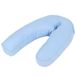 vidaXL Coussin de maternité J-shaped 54x43 cm Bleu