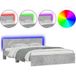 Lit Double Lit Adulte Cadre De Lit Avec Led Sans Matelas Gris Béton 160x200 cm