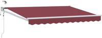 vidaXL Parasol extérieur rétractable électrique Bordeaux 3,5 x 2,5 m