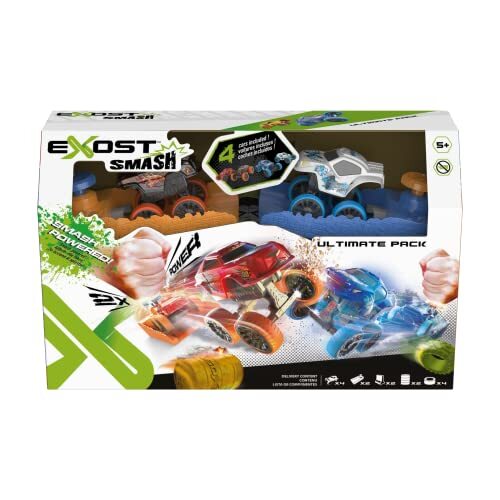 silverlit Exost Smash 2 auto's wrijving Smash en 2 boosters en accessoires, speelgoed om te verzamelen, vanaf 5 jaar