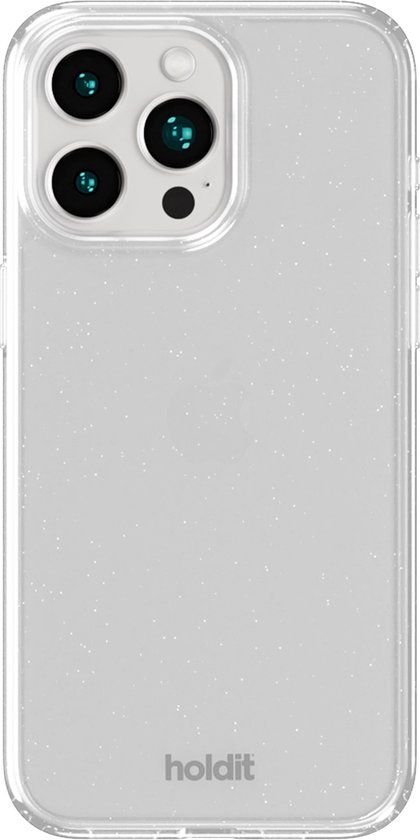 Holdit Glitter Case geschikt voor Apple iPhone 15 Pro - Wit