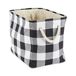 DII CAMZ10457 Polyester opbergmand of vuilnisbak met duurzame katoenen handgrepen, Home Organizer oplossing voor kantoor, slaapkamer, kast, speelgoed, wasserij, medium, zwart en wit
