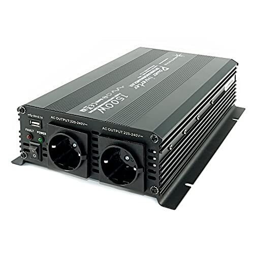 solartronics Spanningstransformator 12V 1500 3000 Watt 230V - omvormer voor de mobiele aansluiting van huishoudelijke apparaten ..