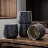 TEANAGOO Ceramic Japanese teacup, 205 ml, charcoal grey, 4 pieces/box