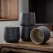 TEANAGOO Ceramic Japanese teacup, 205 ml, charcoal grey, 4 pieces/box