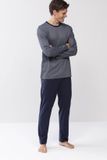 Mey heren pyjama Bennison - blauw heel fijn gestreept