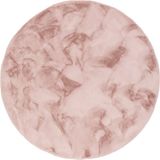 Pergamon Luxe Super Zachte Bont Vloerkleed Tapijt Plush Rond Roze 120 cm