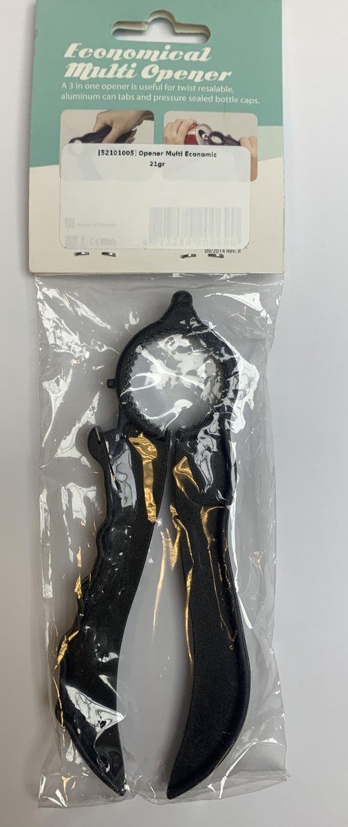 Ergonomic Economical Multi opener - Zwart - 3 in 1 opener